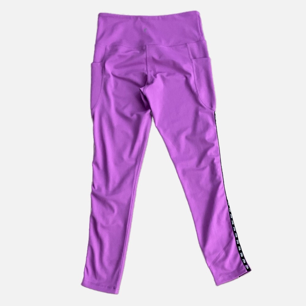 Zyia Active Lilac Pocket Light N Tight Leggings 7/8 24" Piping Logo Size 4 Yoga - Picture 4 of 10